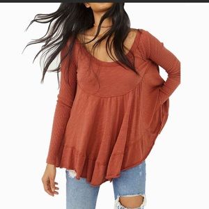 Free People Large Sundae Tee Gingersnap NWOT